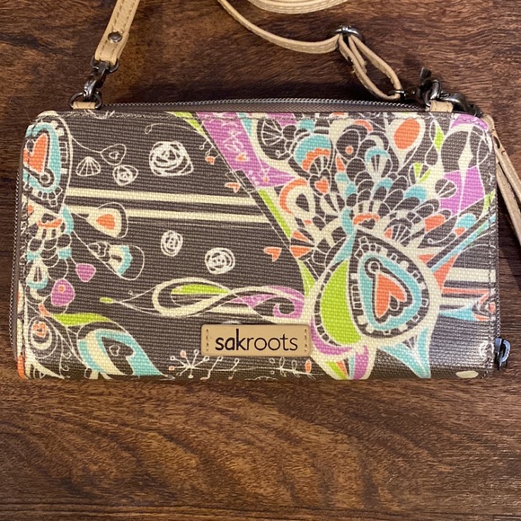 Sakroots | Slate Songbird Artist Circle Crossbody Clutch Purse-NWOT - Picture 6 of 16